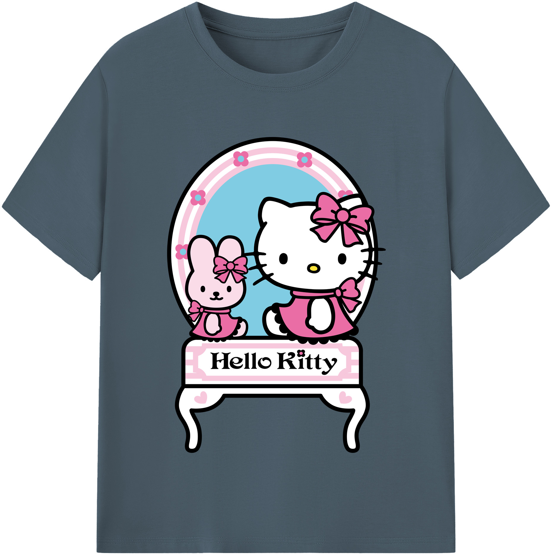 （画像用） Hello Kitty ハローキティ 綿100％半袖Tシャツ（フロントプリント）
